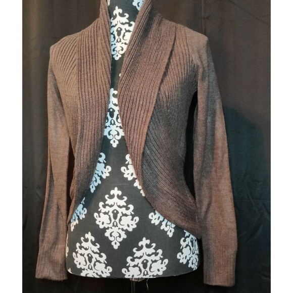 H&M Womens Basic Long Sleeve Taupe Knit Open Front Cardigan Brown Size Small‎ - Picture 1 of 10